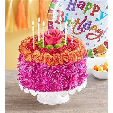 Birthday Wishes Flower Cake Vibrant - Thumbnail 5